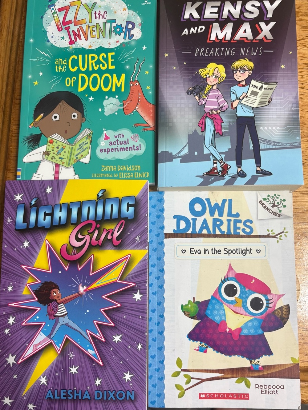 Children's Book Lot: Izzy the Inventor, Kensy & Max, Lightning Girl, Owl Diaries